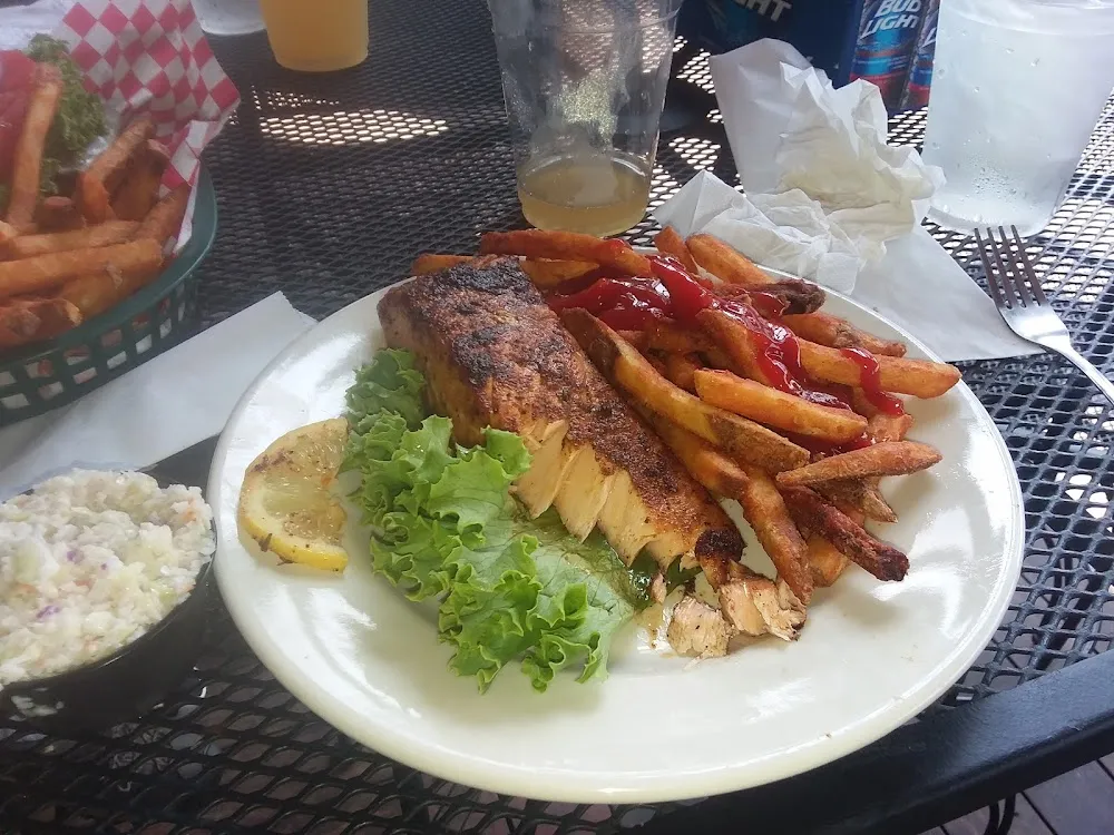 Blackened Salmon and Fries